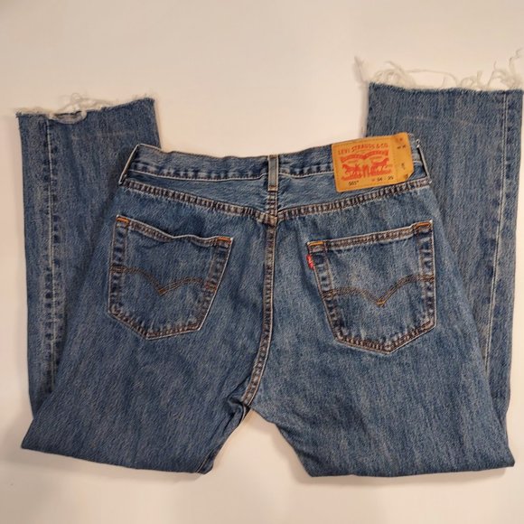 Levi's Men 34x27 501 Button Fly Jeans Straight Leg - Picture 7 of 11